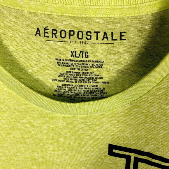 AéRopostale Men’s T Shirt Extra-Large Yellow/Black Shirt - Picture 2 of 9